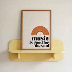 Vintage Vinyl Record Poster Music Lover Quote Mid Century Wall Art