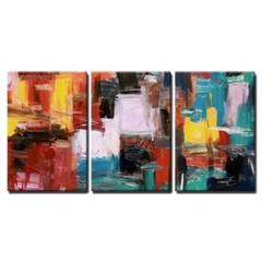 Wall26 – Abstract Painting – Canvas Art Wall Home Decor – 24″x36″x3 Panels