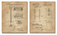 Unique Guitar Lovers Gifts Men Women 8 UNFRAMED Diagram Patent Art Prints (8×10)