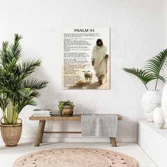 Psalm 91 Canvas Wall Art Bible Verses Decor Scripture Painting Christian Pray…