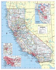 California State Wall Map Large Print Poster – Laminated 24″x30″