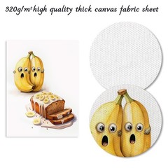 Funny Kitchen Wall Art, Whimsical Banana & Bread Canvas Poster for Eclectic K…