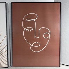 Pair of Mid Century Modern Style Minimalist Abstract Art Prints Wall Hangings