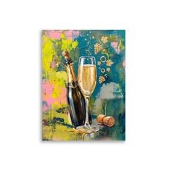 Pop Art Bild «Champagne» Gold | by daveschloffiart | Wandbild Luxus Bar Deko