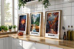 Portland Maine Vintage Style Travel Poster – Home Decor, Wall Art