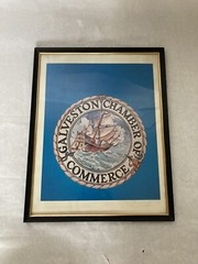 Galvaston Chamber of Commerace Logo Poster American National SW Bell Telephone