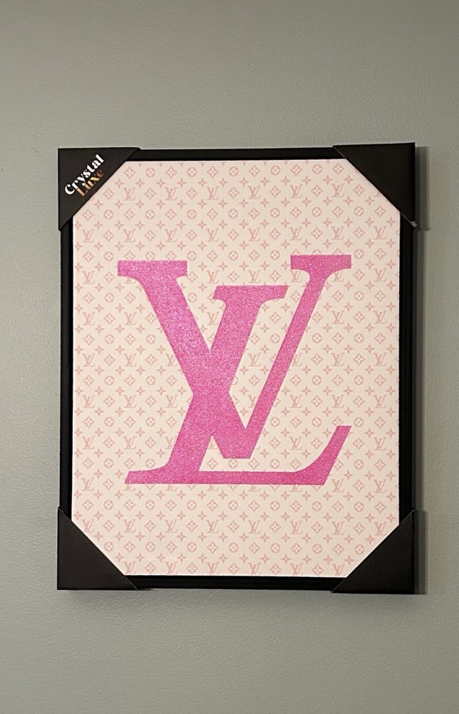 Beautiful Framed Louis Vuitton Wall Art 16”x 20” In Canvas Designer LV Pink