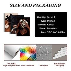 Trendy Black Girl Wall Art African American Women Pictures Wall Decor Fashion Bl