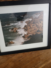 Beach Ocean Seascape Shore Color Framed Photograph 16×20 inch