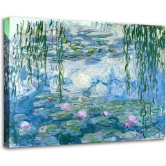 Claude Monet Canvas Wall Art – Water Lilies Classic 16″L x 12″W,