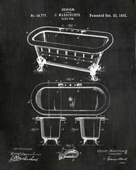 Bathroom Patent Art Prints – 8×10 in. Set of 4 – Restroom Powder Room Wall Decor