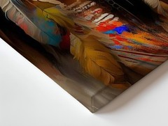 Native American Woman With Feather Headdress And Vibrant Face Paint Canvas Art