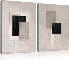 Stylish 2-Piece Abstract Canvas Wall Art for Living Room & Bedroom – 12×16 Inch