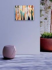 New Abstract Geometric Color Block Human Figure Wall Decor 24″ x 48″