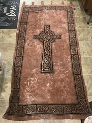 FUNKY PEOPLE 100% Cotton Light Wall Hanging CROSS Design 43″ x 86″