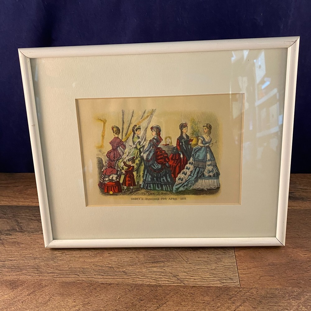 Godey’s Fashions April 1870 8″ x 10″ Framed Matted Print Hang or Tabletop Frame