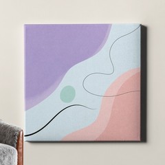 Pastel Color Block Art Print Abstract Line Modern Minimal