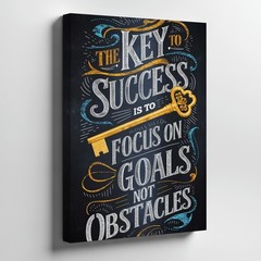 Motivational Canvas Wall Art Inspirational Quote Focus On Goals Success Home