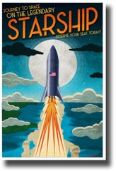 Journey to Space on the Legendary Starship – NEW Humor Novelty Vintage POSTER
