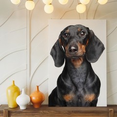 Dachshund Dog Wall Art Black And Tan Canvas Print Cute Pet Animal Home Decor