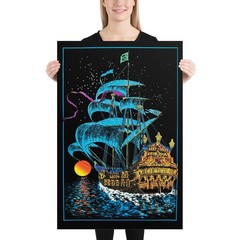 THE MOONSHIP 18″ X 24″ LARGE ART PRINT 70’s Headshop Psychedelic Poster