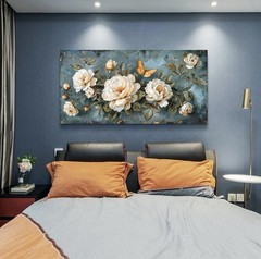 Large Panoramic Floral Canvas Wall Art Print – 48” X 24”