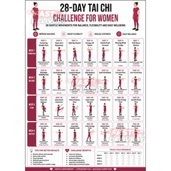 28 Day Tai Chi Challenge for Women Poster & Canvas, Balance & Flexibility