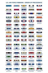 U.S. Air Force Ribbons Order of Precedence POSTER 24 X 36 Inches