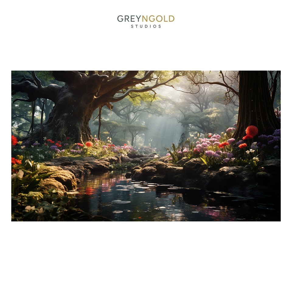 Beautiful Forest in Spring Season Wall Art Print pick size A4/A3/A2/90x60cm