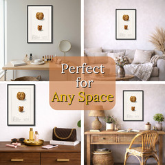 Vintage Walnut Illustration Poster Framed 11×17 Botanical Kitchen Decor Wall Art