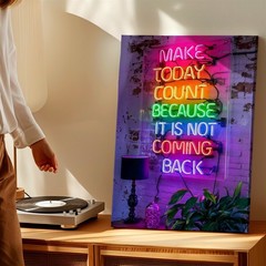 Neon Motivational Quote Sign Colorful LED Style Wall Art Aesthetic Room Print