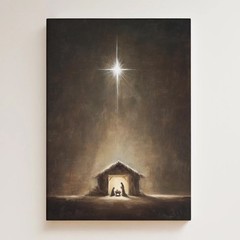 Nativity Scene CANVAS Wall Art, Star of Bethlehem POSTER, Christmas Home Decor