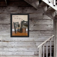«Home Story» Printed Wall Art, Framed Poster 15″x19″ Closet Attic Den Wall Decor