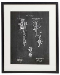 IDIOPIX Tattoo Patent Wall Decor Chalkboard Art Print Set of 6 Prints UNFRAMED