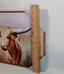 Big Sky Longhorn Framed Canvas Wall Art Print, Danhui Nai, 11″ x 14″ Home Decor