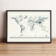 World Map, World 2D Relief Map, World Vintage Map – 2D Flat