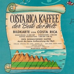 Costa Rica Coffee Map circa 1967 | Art Print Poster Vintage Wall Decor