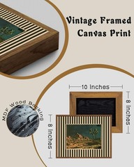 Vintage Western Desert Night Framed Wall Art Southwestern Cactus Canvas Wall …