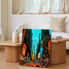 Times Square New York City Yellow Taxi Canvas Wall Art Urban Cityscape Print