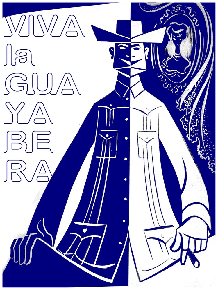 2988.Viva la guayabera cuban fashion design Poster.Home decor interior room art