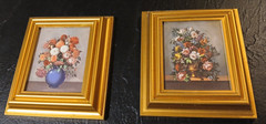 Small Floral Still Life Prints w/Gold Plastic Frames – Italy