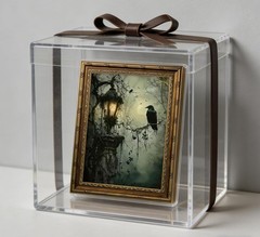 Vintage Gold Framed Crow Canvas Wall Art Dark Academia Gothic Painting Pictur…