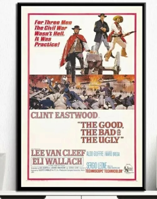 Clint Eastwood «The Good The Bad And The Ugly» Canvas Print 8″ x 12″ (No Frame)
