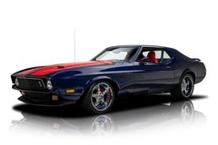 1973 Ford Mustang Blue Classic Car Poster Photo 4 Sizes (2 PHOTO SET)