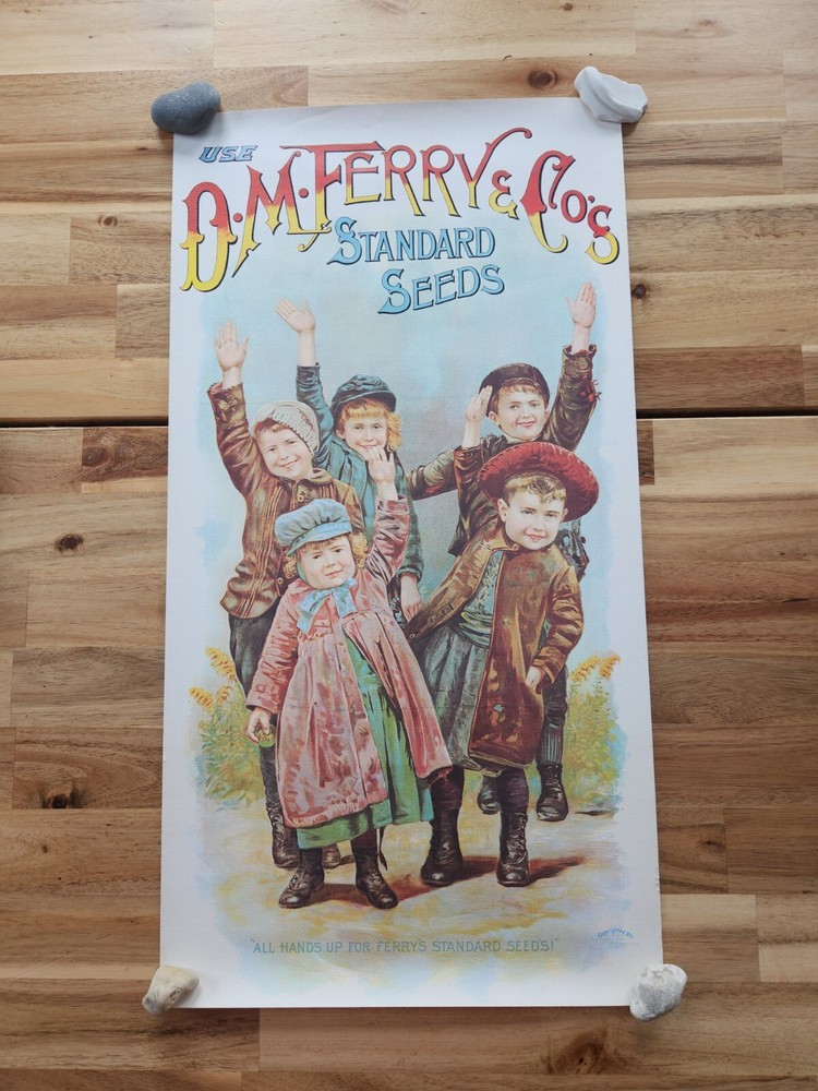 D.M. FERRY & COMPANIES STANDARD SEEDS ADVERTISING POSTER REPRINT? 24 X 12.5