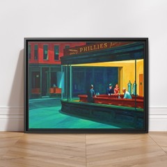 Nighthawks – Edward Hopper Painting, Late Night City Diner Canvas Print, Classic
