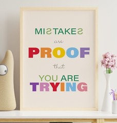 Mistakes are proof that you are trying Poster Printed Cardstock Paper 8″x10″