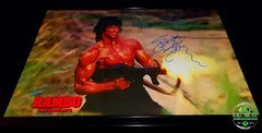 *SYLVESTER STALLONE RAMBO SIGNED AUTOGRAPHED 27X40 FRAMED FIRST BLOOD PART II PO