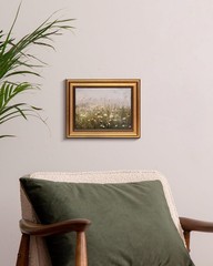 Elegant Gold Framed Floral Canvas Art – Morning Meadow 8×10 Inch Decor