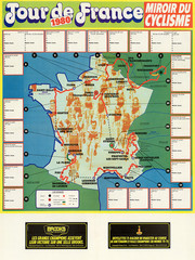 1980 TOUR DE FRANCE MAP POSTER